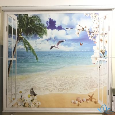 Rèm cửa cuốn tranh 3D cảnh biển mã CP-38 ở Phạm Văn Đồng