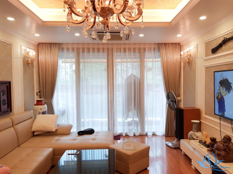 Rèm cửa vải cao cấp in hoa văn GP 018 tại tòa Mandarin
