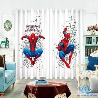Rèm cửa vải đẹp in tranh hình người nhện tại Bà Triệu, Hà Nội RT 14