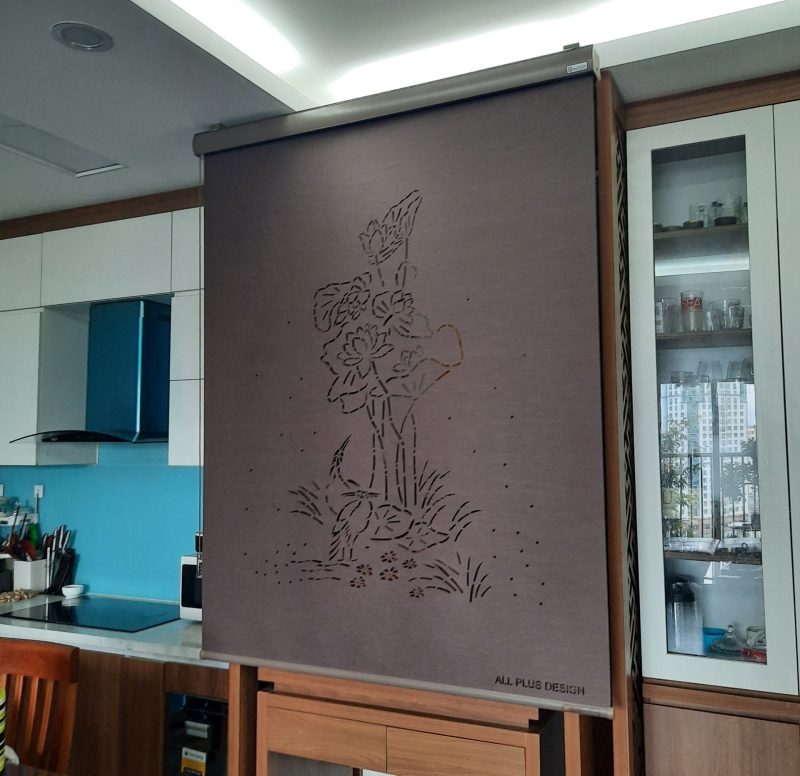 Rèm cuốn Hàn Quốc Khắc Laze cho ban thờ
