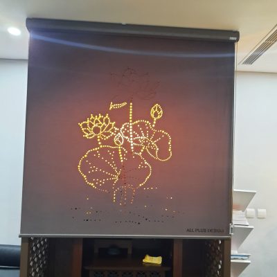 Rèm cuốn Hàn Quốc Khắc Laze cho ban thờ chung cư đẹp