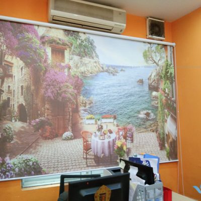 Rèm cuốn tranh in thường cho văn phòng tại Long Biên, Hà Nội RT35