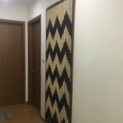 Rèm hạt gỗ bồ đề che phần lối đi phong thủy