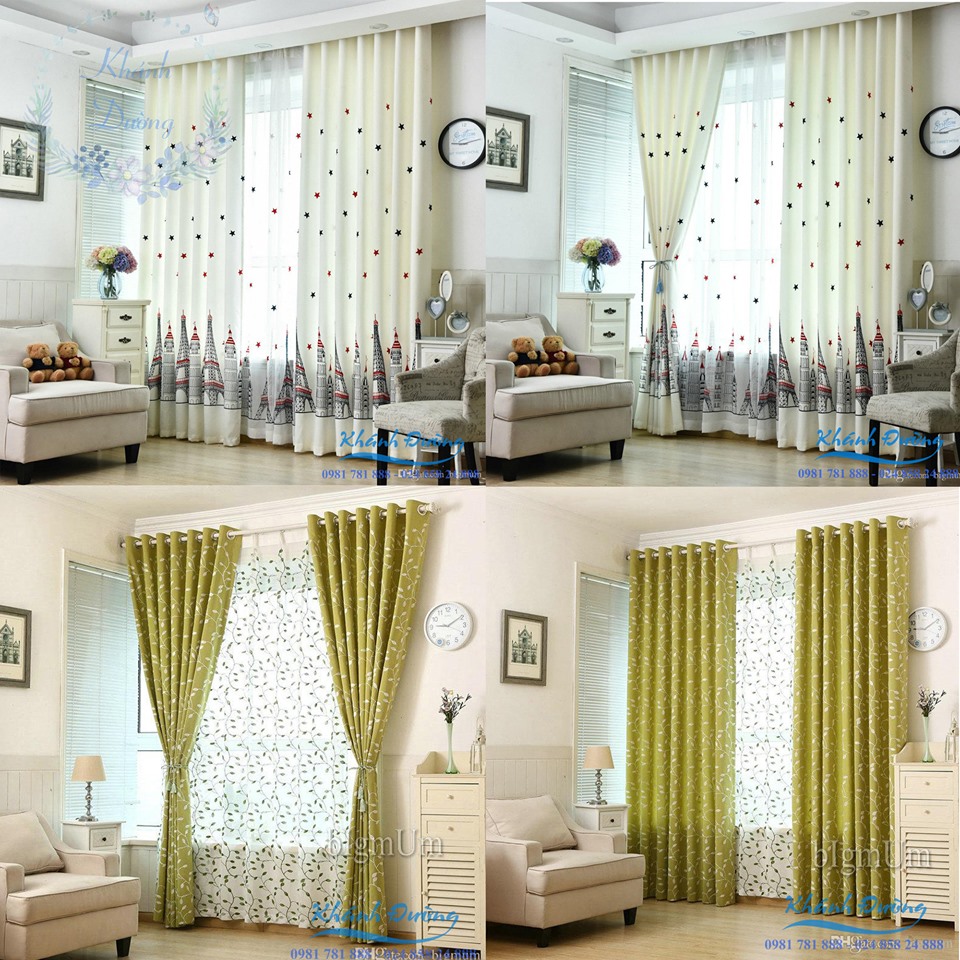 Rèm vải hoa văn cho không gian thêm ấn tượng
