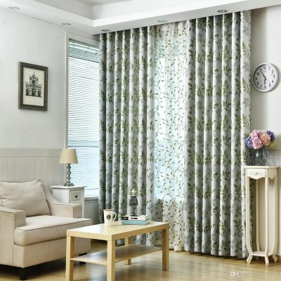 Rèm in hoa văn hình lá HH - 012