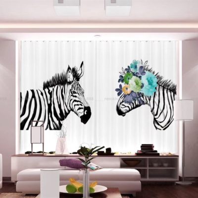Rèm in tranh 3D hình ngựa vằn cho bé trai tại Khâm Thiên, Hà Nội RT18