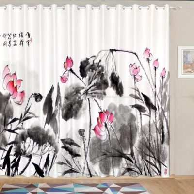 Rèm in tranh 3D tranh vẽ thiên nhiên cổ điển tại Trần Phú, Hà Nội RT23