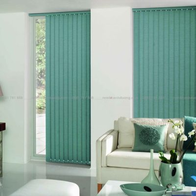 rèm lá dọc màu xanh biển cho mệnh Thủy