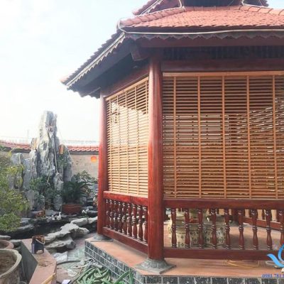 Rèm nhựa giả gỗ MSJ 504 nhà thờ tổ huyện Quốc Oai – Hà Nội