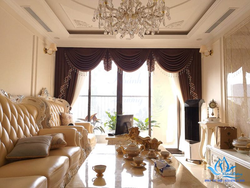 Rèm phòng khách tân cổ điển sang trọng Tây Hồ, Hà Nội KD - 01