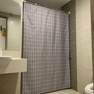 Rèm phòng tắm ngăn nước cao cấp màu ghi chuyên dùng cho khách sạn