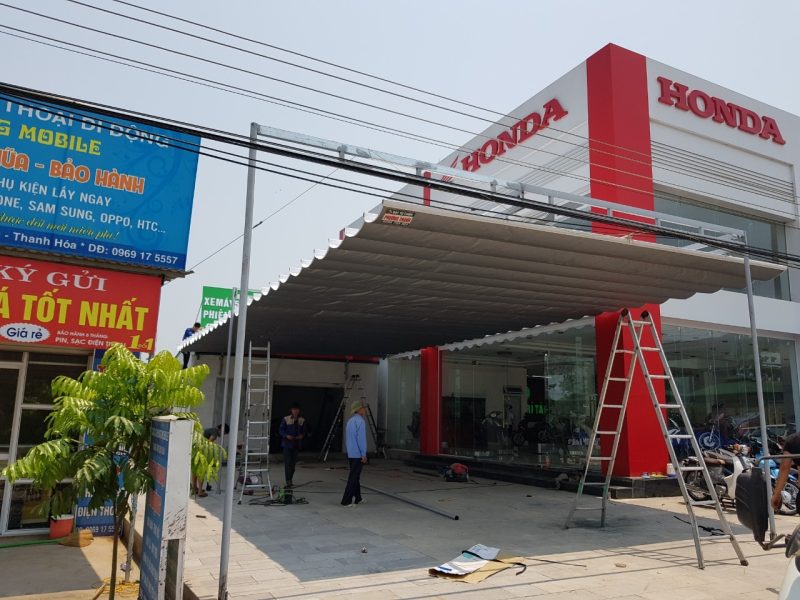 Mái che xếp lượn sóng cho Honda Vĩnh Yên Vĩnh Phúc