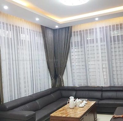 Rèm vải 2 lớp cuốn hút nhất cho phòng khách tại Mỹ Đình- Hà Nội L18-19