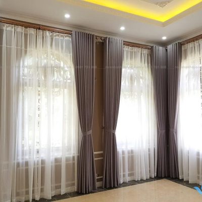 Rèm vải biệt thự một màu sang trọng tại Resort Đồng Trúc, Hà Nội MA17