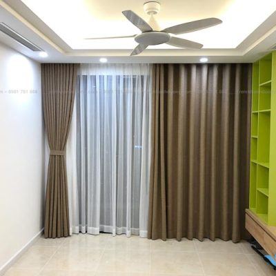Rèm vải cản nắng đẹp nhà chung cư cao cấp Trung Hòa, Hà Nội DIM 20-10