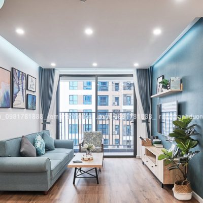 Rèm vải hai lớp ấn tượng phòng khách tiện nghi Nam Đồng, Hà Nội HL 03