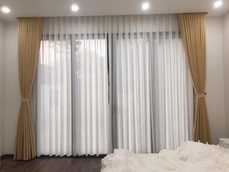 Rèm vải hai lớp cao cấp cho phòng khách tại Quận Tây Hồ, Hà Nội TM886