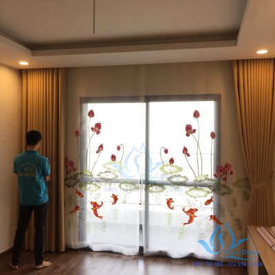 Rèm vải hai lớp cao cấp chung cư tại Lê Văn Lương – Hà Nội