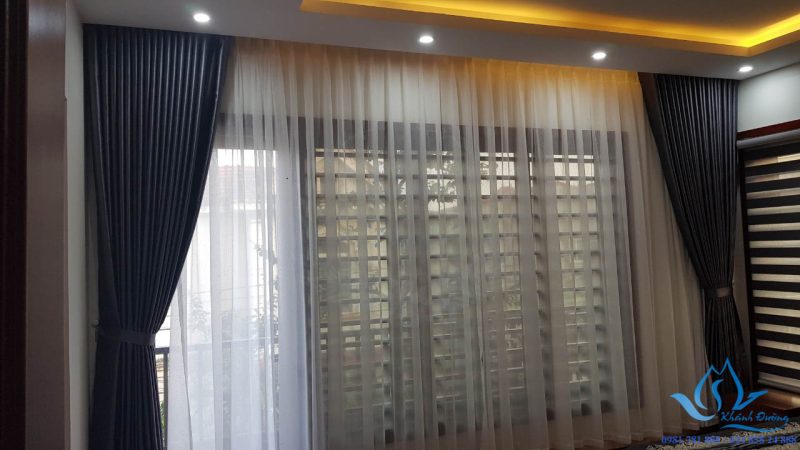 Rèm vải hai lớp cho biệt thự tại Cầu Giấy