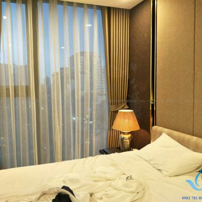 Rèm vải hai lớp cho phòng ngủ chung cư tại Vincom Liễu Giai TM 7515