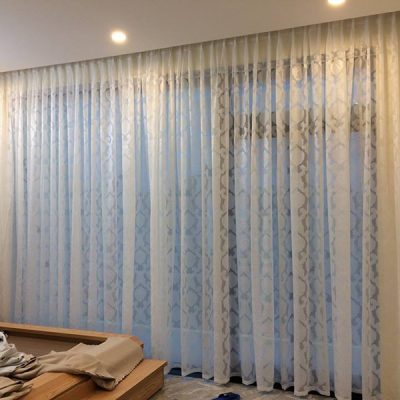 Rèm vải màu kem đẹp cho phòng ngủ tại Phố Lò Đúc