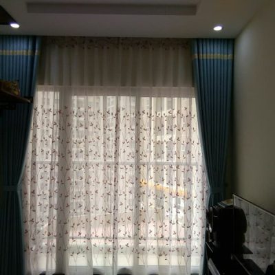 Rèm vải hai lớp đẹp cho phòng khách tại chung cư Mỹ Đình