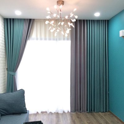 Rèm vải hai lớp phối màu đẹp cho chung cư Housinco Grand Tower Nguyễn Xiển