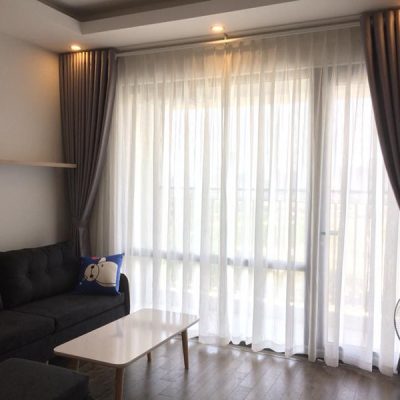 Rèm vải hai lớp cao cấp cho phòng khách tại chung cư Imperia SkyGarden