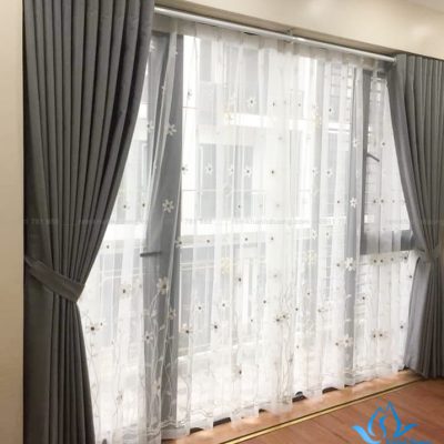 Rèm vải hai lớp phòng ngủ tại Vinhomes Green Bay, Nam Từ Liêm DIM72-07