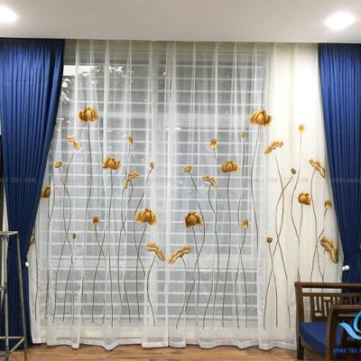 Rèm vải hai lớp thanh lịch biệt thự phố Ngọc Thụy, Long Biên TM-82-34
