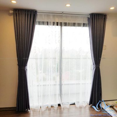 Rèm vải hai lớp voan thêu tinh tế quận Long Biên, Hà Nội DIM 3406
