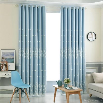 Rèm vải thô kết hợp voan hoa văn HH - 017