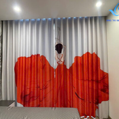 Rèm vải in trang 3D phong cách thời thượng tại Khuất Duy Tiến, Hà Nội