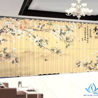 Rèm vải in tranh 3D hoạ tiết độc đáo tại Lê Văn Lương, Hà Nội RT26