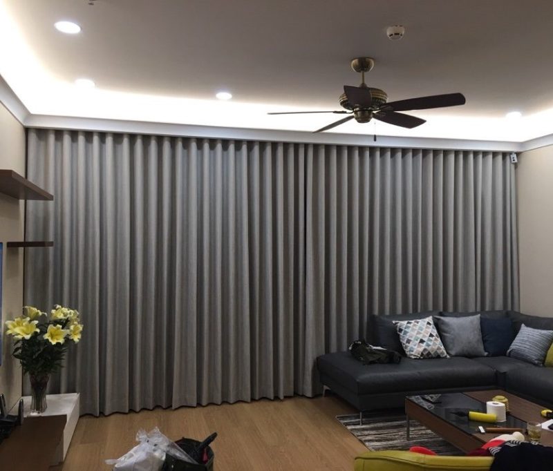 Mành vải gấm một màu hiện đại tại quận Hoàng Mai, Hà Nội HH-633