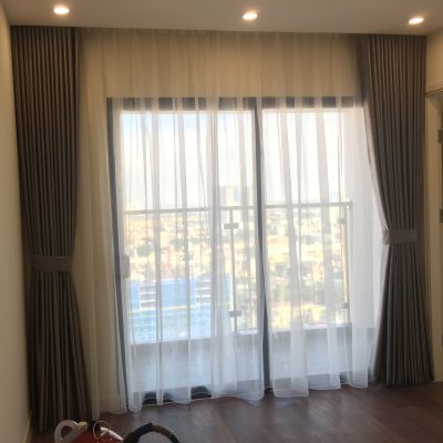 Rèm vải thô một màu đập tan nắng hè quận Hà Đông, Hà Nội HH-635