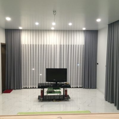 Rèm cửa biệt thự một màu hiện đại tại quận Hoàng Mai - Hà Nội HH-637