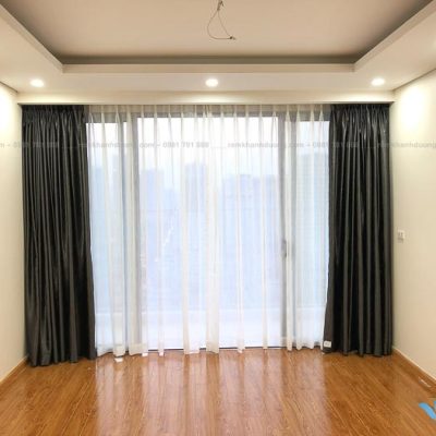 Rèm vải phòng khách cản nắng sang trọng tại biệt thự quận Tây Hồ 08T31