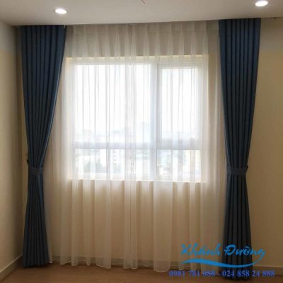 Rèm vải phòng ngủ cản nắng thanh lịch cho chung cư KĐT Ecolife L18-29