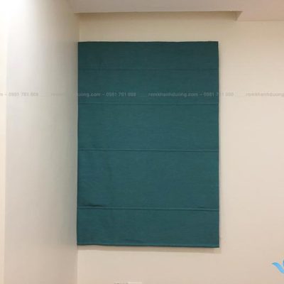 Rèm vải roman 2 lớp màu xanh đẹp ở chung cư bộ công an RM 29