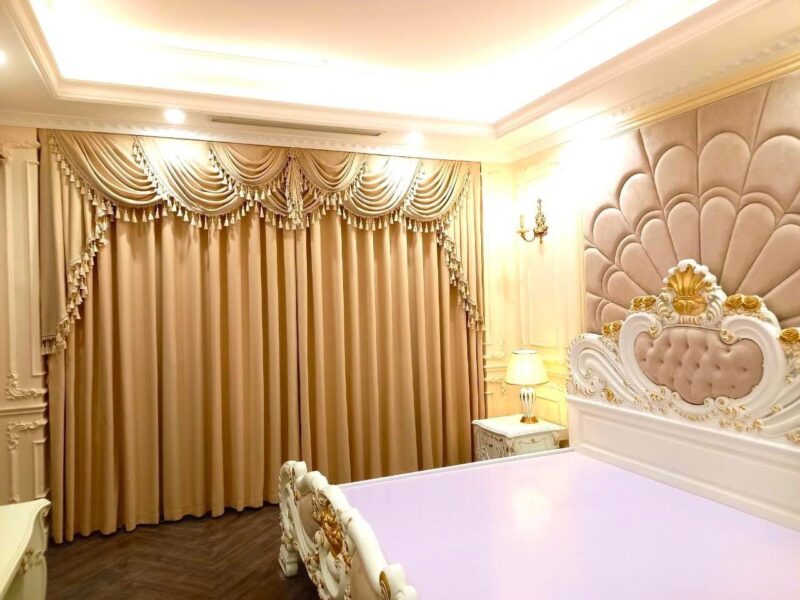 Rèm vải tân cổ điển cao cấp vải Nhật Bản cho Biệt Thự tại Tây Hồ Hà  Nội  (2)
