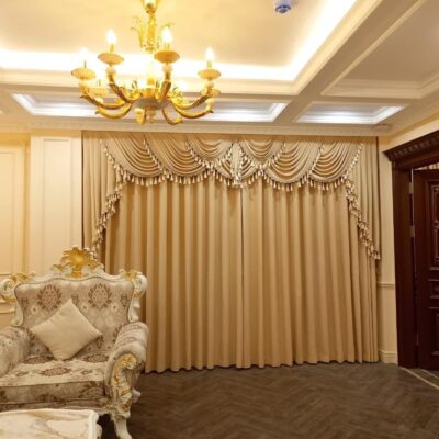 Rèm vải tân cổ điển cao cấp vải Nhật Bản cho Biệt Thự tại Tây Hồ Hà Nội