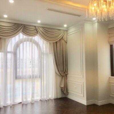 Rèm vải tân cổ điển đẹp chất liệu vải rèm Nhật Bản cao cấp  cho biệt thự