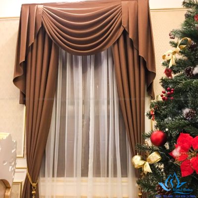 Rèm vải Tân cổ điển thanh lịch cho biệt thự tại quận Hà Đông HT882-8