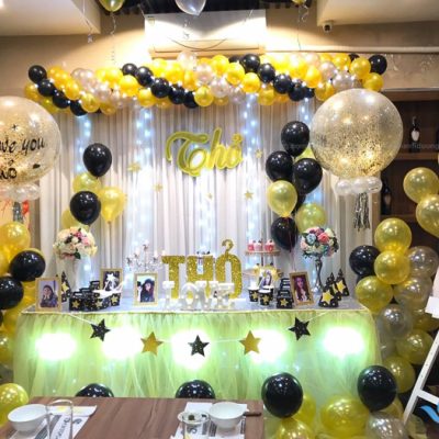 Rèm vải trắng trang trí sinh nhất mềm mại tại Dịch Vọng Hậu-Cầu Giấy