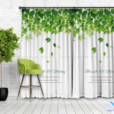 Rèm vải tranh họa tiết thiên nhiên mới nhất Phố Huế, Hà Nội RT 05