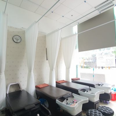 rèm voan trắng ngăn giường cho Salon tóc tại Tòa D inperia Garden 143 Nguyễn Tuân  (3)