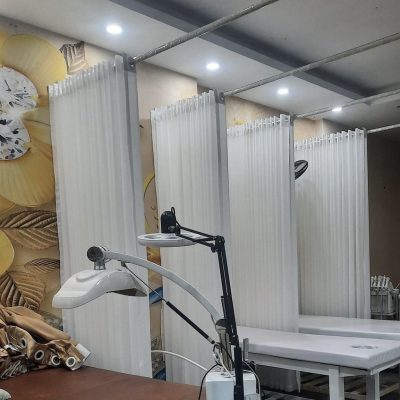 Rèm voan trắng ngăn giường cho Spa tại Long Biên
