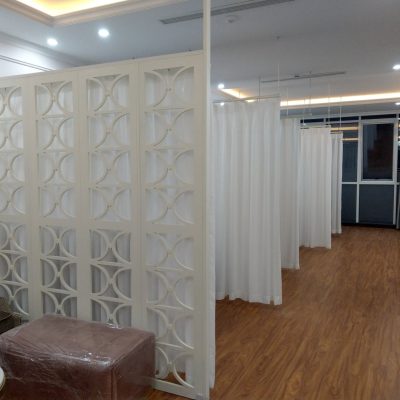Rèm voan trắng trơn cho khu spa trị liệu tại Hoàng Cầu, Hà Nội