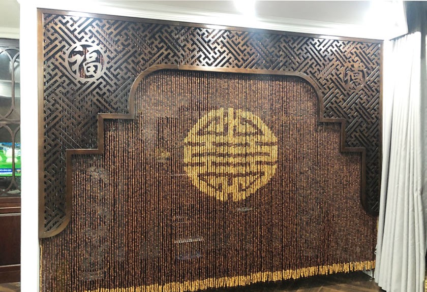 rèm hạt gỗ hương đỏ